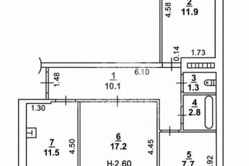 3-к квартира, 65 м², 10/10 эт.