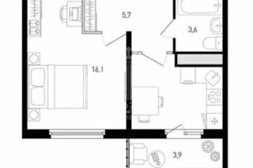 1-к квартира, 38 м², 8/19 эт.