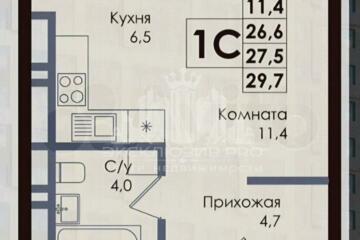 Студия, 29,5 м², 17/25 эт.